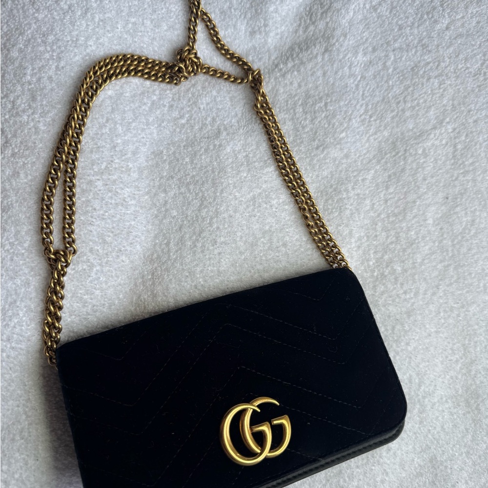 Gucci Black Crossbody Velvet Mini Bag - Picture 7 of 7